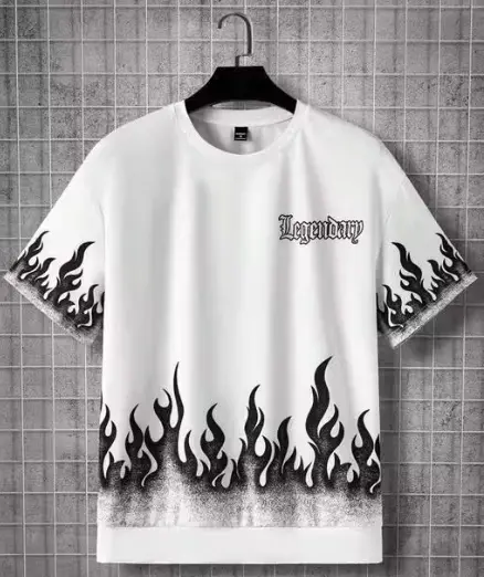 White “Legendary Flames” Graphic T-Shirt