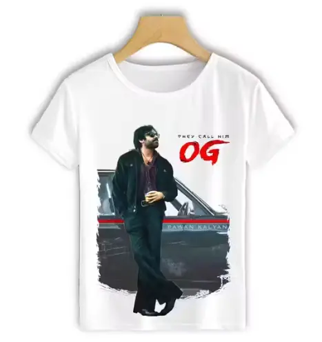 White “OG Pawan Kalyan” Printed T-Shirt