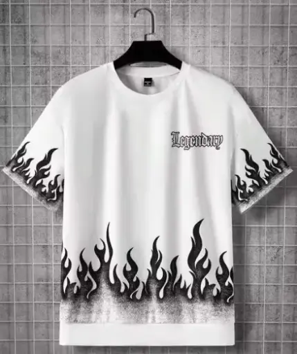 White “Legendary Flames” Graphic T-Shirt