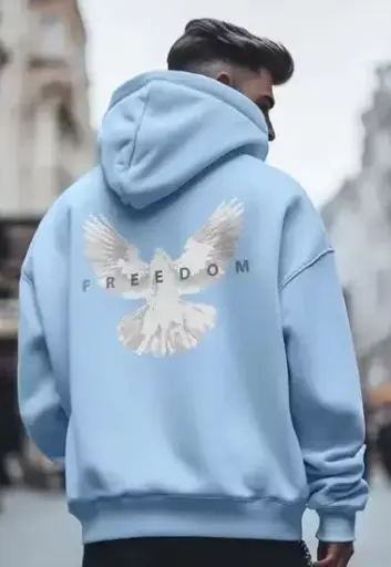Sky Blue “Freedom Dove” Graphic Hoodie